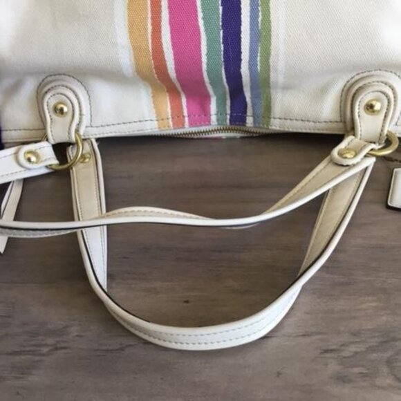 Coach Poppy Legacy Rainbow Striped Sequin Tote Bag, 3 Hangtags Model No. 19615 - Picture 9 of 13